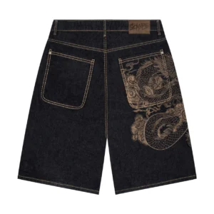 indigo raw Jorts 03
